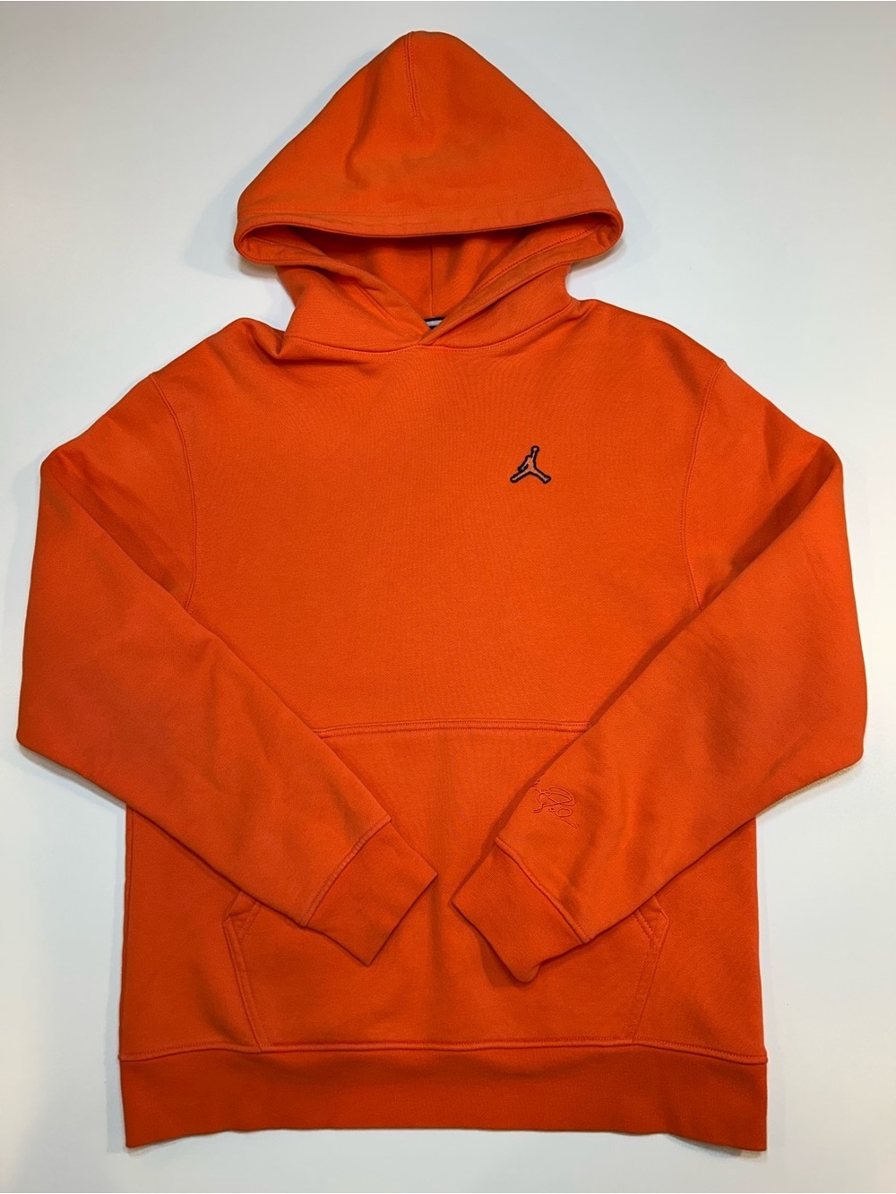 Nike Air Jordan Essentials Fleece Pullover Hoodie Orange Embroidered Jumpman